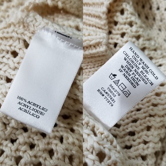 Ann Taylor Petite cream ivory open knit sweater - Picture 9 of 9
